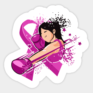 'Woman Boxer Fighter' Cool Breast Cancer Gift Sticker